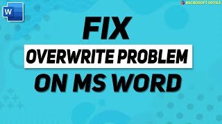 how to fix overwrite problem on ms word  F HOQUE  how to fix overtype problem on ms word [upl. by Ettellocin]