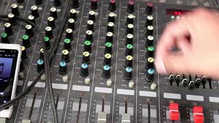 PMX 802u Universal 8 Channel Powered Audio Mixer audio test [upl. by Orteip758]