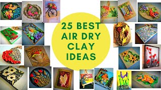 25 best air dry clay ideas on canvas  clay art tutorial  clay painting ideas  3d clay art [upl. by Jessika701]