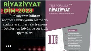 Funksiyanın böhran nöqrəsiartma və azalma aralıqlarıekstremum nöqtələriən böyük və ən kiçik qiyi [upl. by Bower995]