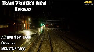 4K CABVIEW Autumn Night Train on the Bergen Line [upl. by Andria]