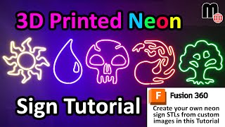 DIY 3D Printed Light Tutorial Design Your Own 3D Printed Neon Sign Models [upl. by Ardekan]