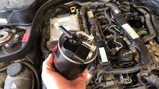 Mercedes W212  How To Replace Engine Fuel Filter [upl. by Charbonneau]