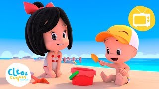 Un Día en la Playa Nuevos episodios y canciones infantiles de Cleo y Cuquín  Familia Telerín [upl. by Oznerol]