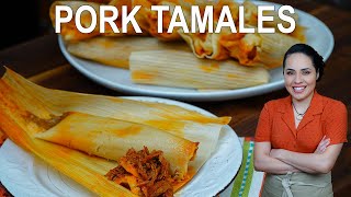 How to make RED pork tamales  AUTHENTIC Mexican tamales recipe  Villa Cocina [upl. by Nitsid]