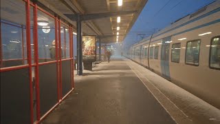 Sweden Stockholm train ride from Rotebro to Arlanda Airport 1X elevator [upl. by Assenaj]