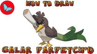 How To Draw Pokemon  Galar Farfetchd  Drawing Animals [upl. by Lincoln]