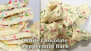 Two Ingredient White Chocolate Peppermint Bark Recipe  Candy Cane [upl. by Ottillia47]