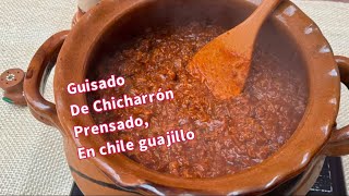 Guisado de chicharrón prensado para tacos de canasta Gorditas quesadillas Garnachas y tlacoyos [upl. by Ancell]