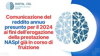 NASPI Comunicazione del reddito presunto per il 2024 entro il 31 gennaio [upl. by Gomez905]