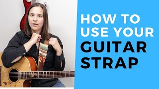 How To Use Your Guitar Strap Acoustic Guitar [upl. by Tega696]