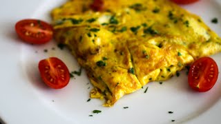 Omelette Italian Style With Mozzarella Cheese Fresh Basil Parsley Sopressata amp Tomatoes [upl. by Norehc]