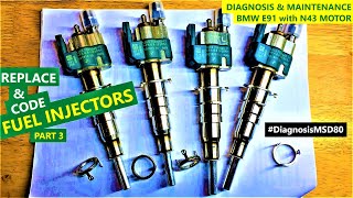 Replace amp code NEW fuel INJECTORS  Diagnosis injectors with INPA PART 3  BMW E91 engine N43 [upl. by Htebarual]