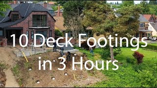 10 Deck Footings in 3 Hours  Dr Decks amp Diamond Pier [upl. by Lyrehs]