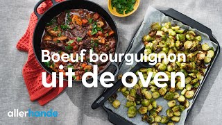 Boeuf bourguignon met geroosterde spruitjes  Recept  Allerhande [upl. by Ahsito]