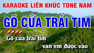 Karaoke Liên Khúc Tone Nam Nhạc Sống  Gõ Cửa Trái Tim  Nguyễn Linh [upl. by Kcub]