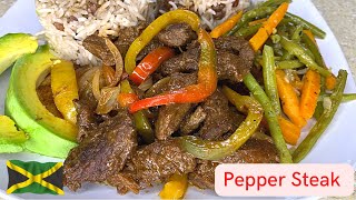 Easy Way to Make the Tastiest Pepper Steak 😋 Recipe for the your family Jamaican style [upl. by Velasco]