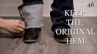 How to Shorten Jeans with Original Hem  DIY  HowTo [upl. by Esmond]