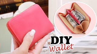 DIY PURSE WALLET TUTORIAL  Cute Red Zipper Pouch [upl. by Araik]