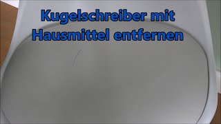 Kugelschreiber aus Kunstleder entfernen mit Hausmittel  Kulli aus Kleidung oder Möbel entfernen [upl. by Ssilb]