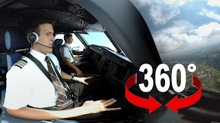 360° cockpit view  SWISS Airbus A320  Geneva – Zurich [upl. by Hemetaf207]