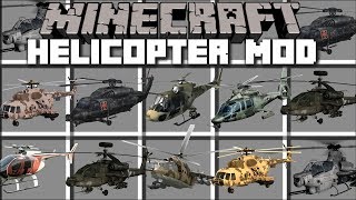 Minecraft HELICOPTER MOD  FLY AND SHOOT WITH PLANES Minecraft [upl. by Ontina]