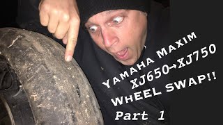 Yamaha Maxim XJ750XJ650 REAR WHEEL SWAP Part 1 Removal [upl. by Violette]