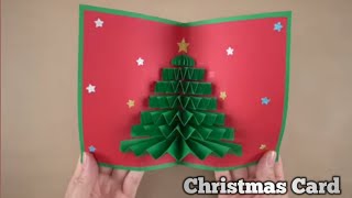 3D Pop up Christmas Card  How to make Christmas Card  Christmas Tree Card [upl. by Narol729]