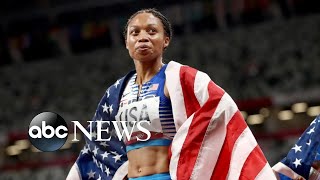 Allyson Felix cements place in American Olympic history [upl. by Ahsiekim]