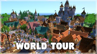 Minecraft Medieval Castle and Docks World Tour amp Download [upl. by Edge]