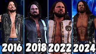 Evolution of AJ Styles Entrance 2016 2024  WWE Games [upl. by Ailyt336]