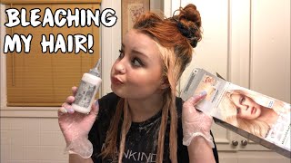 Bleaching My ORANGE Hair  LOréal Paris Extreme Platinum [upl. by Ahseki603]