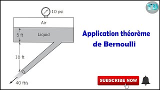 Mécanique des fluides équation de Bernoulli exempleN°1 Dynamique des fluides parfaits en darija [upl. by Mag]