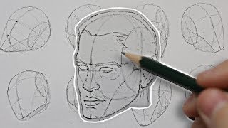 Drawing the HEAD from ANY ANGLE Basic Construction EXPLAINED [upl. by Marietta]