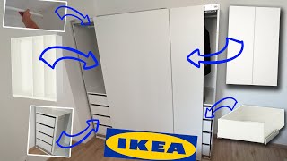 IKEA PAX Komplement Wardrobe Assembly drawer sliding doors soft close  montage meuble [upl. by Kos]