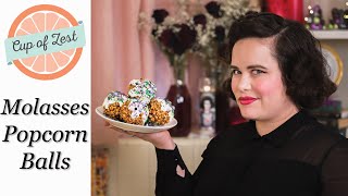 Molasses Popcorn Balls  1940s Inspired Recipe [upl. by Urana]