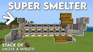 Minecraft Best Super Smelter Ever  Fully Automatic  Minecraft Bedrock 118 [upl. by Ribaudo]