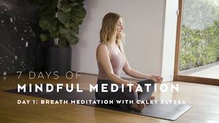 DAY 1 Breath Meditation Technique with Caley Alyssa — 7 Days of Mindful Meditation [upl. by Bohs]