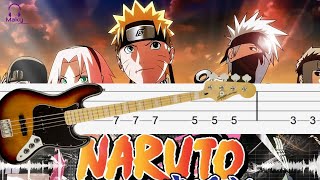 Naruto Shippuden OP16  Silhouette Bass Tabs Tutorial [upl. by Eiffe]