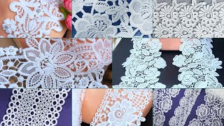 Needlework Lace Fabric Ribbon White Milk Silk Water Soluble SewingTrim Dress Accessories [upl. by Aipmylo]