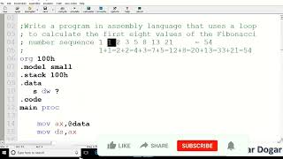 Fibonacci Series Assembly Language  How to Calculate Fibonacci Sequence in Assembly Programing [upl. by Gretchen]