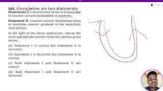 Given below are two statements Statements I Concentrated urine is formed due to counter current [upl. by Eenattirb22]