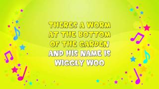 Wiggly Woo  Karaoke  The Worm Song  Nursery Rhyme  KiddieOK [upl. by Worlock902]