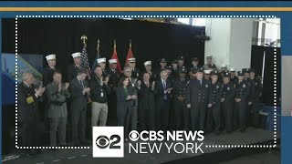 Watch Farmingdale High School bus crash first responders honored by Gov Hochul [upl. by Nonnarb]