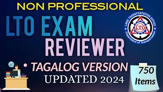 LTO EXAM REVIEWER FOR NON PROFESSIONAL DRIVERS LICENSE TAGALOG VERSION 2024 FULL VERSION 750 ITEMS [upl. by Nayb855]