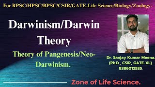 DarwinismNeoDarwinismTheory of Pangenesis RPSCHPSCBPSCCSIRZOOLOGY By Dr Sanjay Meena [upl. by Neelrihs]