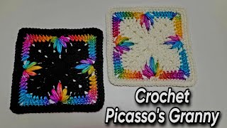 Crochet Granny Square Tutorial  BEAUTIFUL Picassos Granny Square [upl. by Haidabej487]