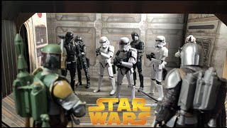 THE MANDALORIAN amp BOBA FETT VS STORMTROOPERS STAR WARS STOP MOTION [upl. by Atinahc]