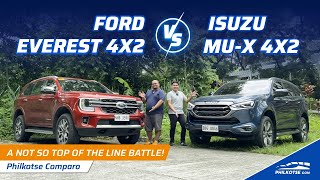 Ford Everest Titaniumvs 4x2 vs Isuzu muX LSE 4x2  Philkotse Comparo [upl. by Frieder]