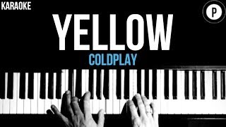 Coldplay  Yellow Karaoke SLOWER Acoustic Piano Instrumental Cover Lyrics [upl. by Ashil]